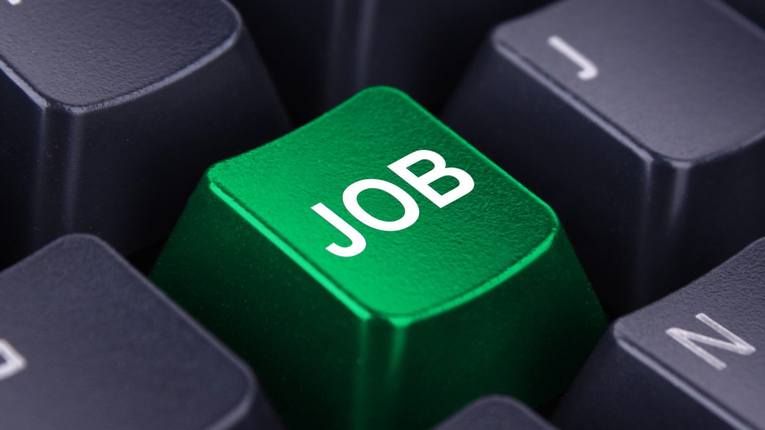 Stellenangebote (Schwarze Tastatur mit grüner Job-Taste)